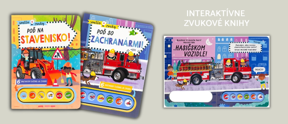 Zvukove knihy, stavba, traktor, zachranari, bager